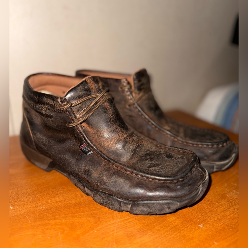 Justin Boots Men’s 232 Casual Cappie Leather Shoes Size 10M